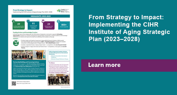 Screenshot of the CIHR Institute of Aging Strategic Plan (2023–2028)